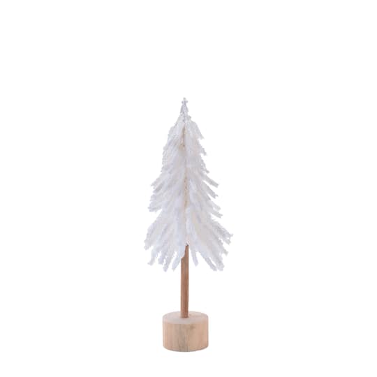 Melrose White Flocked Pine Tree Tabletop Décor Set